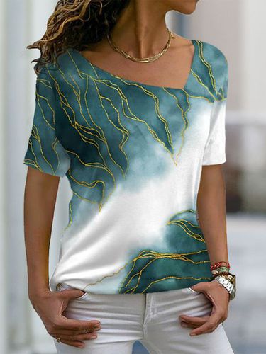 Loose Ombre Casual T-Shirt - Just Fashion Now - Modalova