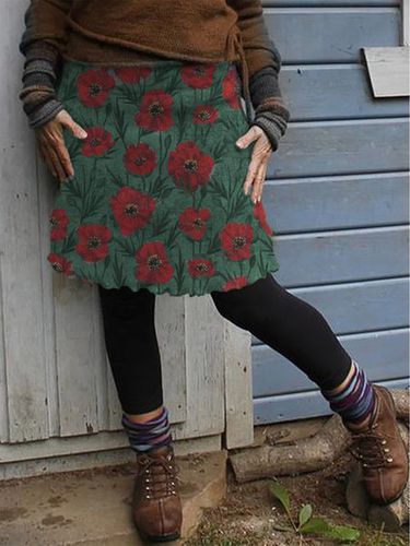 A-Line Vintage Floral Skirt - Modetalente - Modalova