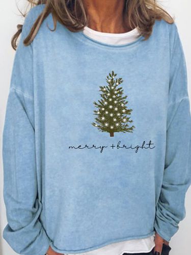 Womens Christmas Merry and Bright Casual Sweatshirt - Just Fashion Now - Modalova