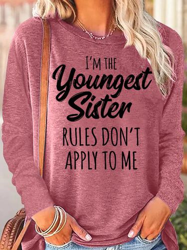 Womens Funny Sister Gift Youngest Sister Casual Top - Just Fashion Now - Modalova