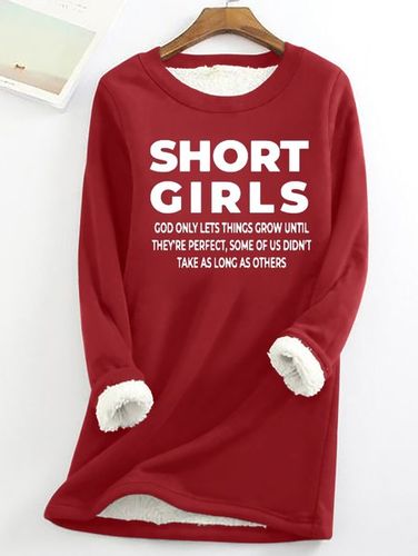 Women's Short Girls Funny Graphic Print Warmth Fleece Sweatshirt Loose Christmas Crew Neck Casual Sweatshirt - Just Fashion Now - Modalova