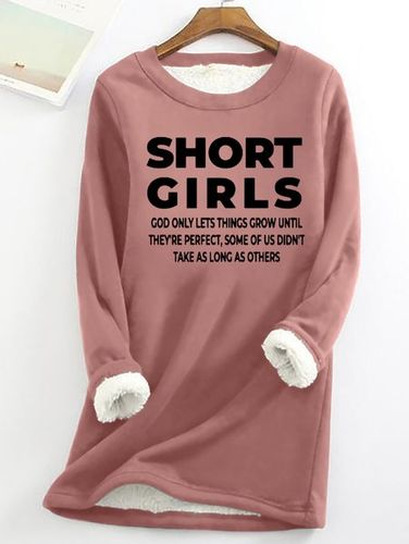 Women's Short Girls Funny Graphic Print Warmth Fleece Sweatshirt Loose Christmas Crew Neck Casual Sweatshirt - Just Fashion Now - Modalova