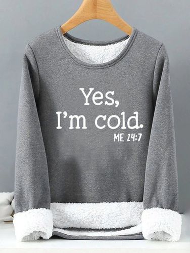 Text Letters Casual Sweatshirt - Just Fashion Now - Modalova
