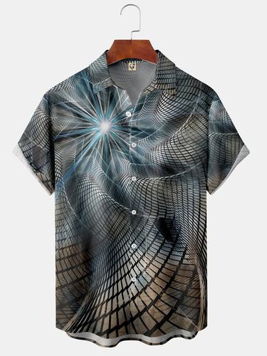 Technology Lines Chest Pocket Short Sleeve Shirt - Modetalente - Modalova