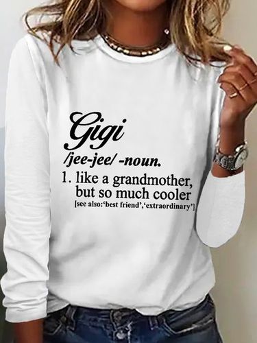 Women's Funny Gigi Like A Grandmother But So Much Cooler Simple Long Sleeve Top - Just Fashion Now - Modalova