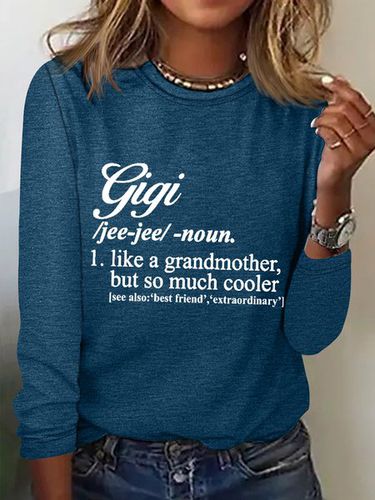 Women's Funny Gigi Like A Grandmother But So Much Cooler Simple Long Sleeve Top - Just Fashion Now - Modalova