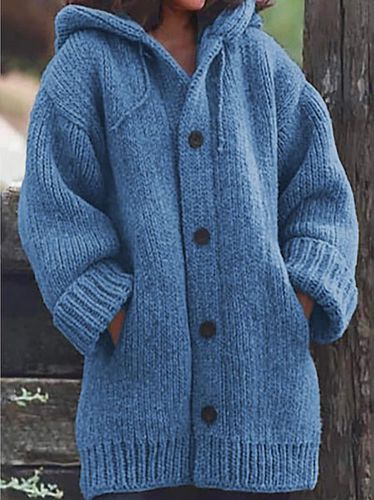 Casual Long Sleeve Knit coat - Modetalente - Modalova