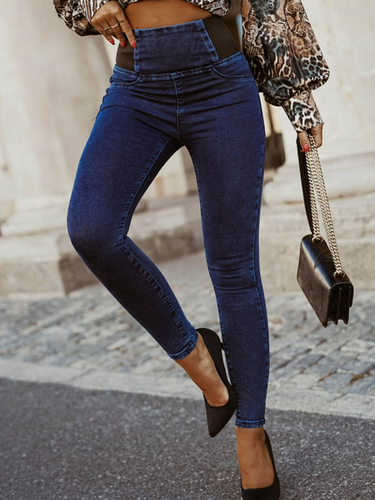 Casual Denim Plain Jeans - Modetalente - Modalova