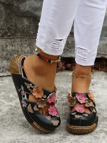 Vintage Floral Mules Clog Shoes - Modetalente - Modalova