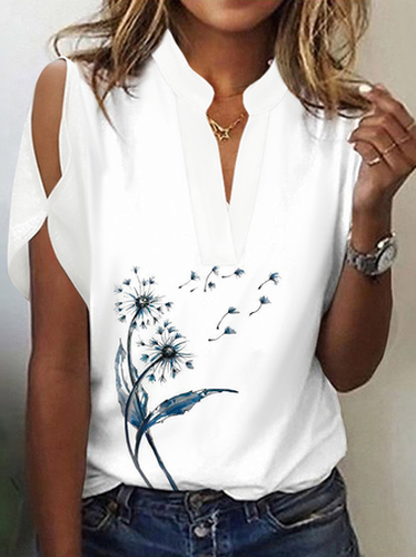 Dandelion Casual Stand Collar T-Shirt - Just Fashion Now - Modalova
