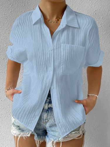 Plus Size Elegant Plain Loose Blouse - Just Fashion Now UK - Modalova