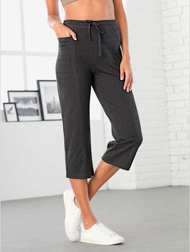 Knitted Casual Plain Drawstring Pants - Just Fashion Now - Modalova