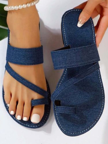 Casual Denim To Ring Slide Sandals - Modetalente - Modalova
