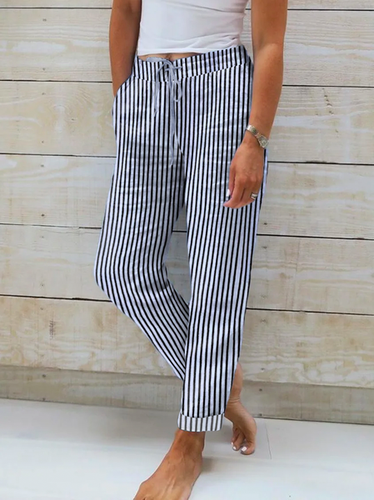 Casual Striped Loose Pants - Modetalente - Modalova