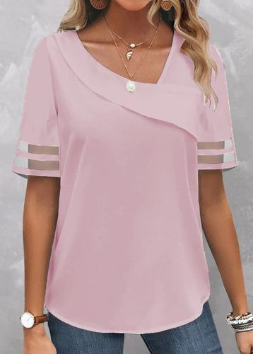 Cotton Asymmetrical Plain Casual Shirt - Just Fashion Now - Modalova