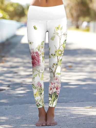 Casual Floral Regular Fit Slim fit Pants - Just Fashion Now UK - Modalova