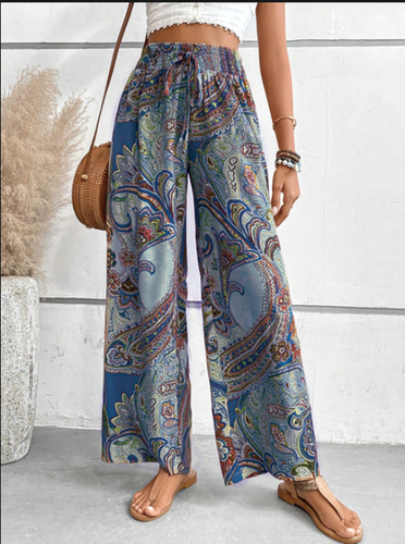 Elastic Band Casual Loose Ethnic Pants - Just Fashion Now - Modalova