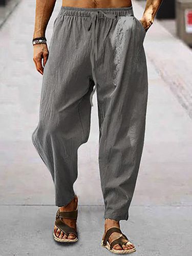 Casual Loose Cotton And Linen Pants - Just Fashion Now UK - Modalova