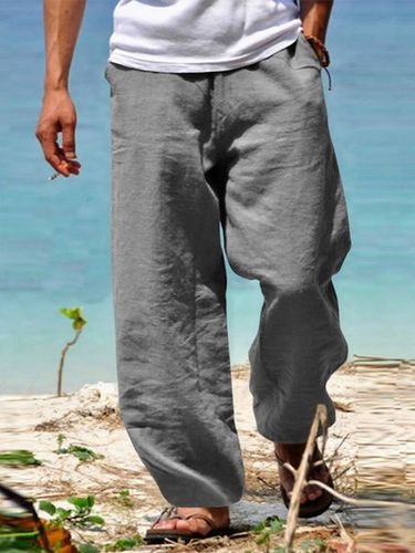 Casual Loose Cotton And Linen Pants - Just Fashion Now UK - Modalova