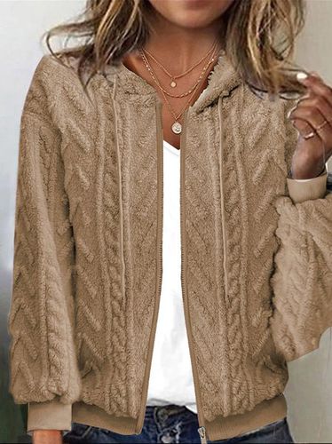 Fluff/Granular Fleece Fabric Casual Teddy Jacket - Just Fashion Now - Modalova