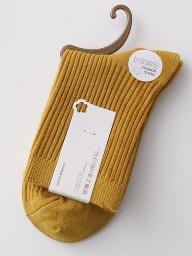 Pair Women Casual Plain Striped Mid-calf Socks - Just Fashion Now UK - Modalova