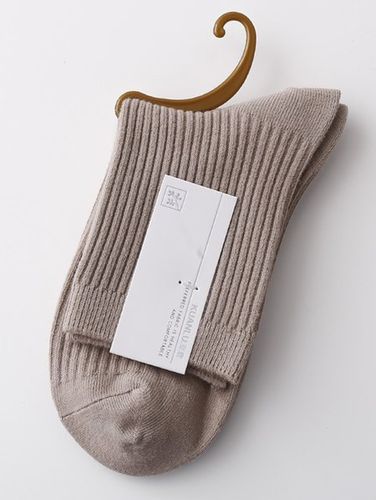 Pair Women Casual Plain Striped Mid-calf Socks - Just Fashion Now UK - Modalova