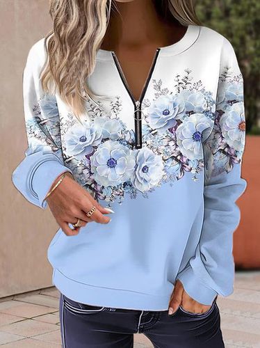 Floral Casual Sweatshirt - Just Fashion Now - Modalova