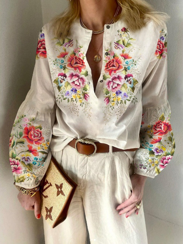Loose Floral Vacation Shirt - Modetalente - Modalova