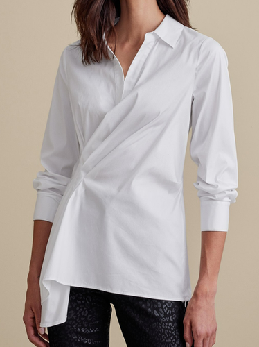 Regular Fit Casual Plain Shirt Collar Blouse - Just Fashion Now UK - Modalova