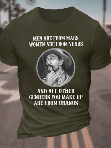 Men Are From Mars Cotton Casual T-Shirt - Modetalente - Modalova