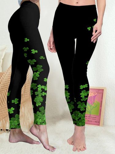 St. Patrick's Day Shamrock Casual Leggings - Just Fashion Now - Modalova