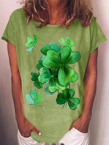 Women's St. Patricks Day Irish Shamrock Print Casual T-Shirt - Just Fashion Now - Modalova