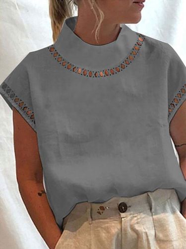 Cotton And Linen Lace Shirt - Just Fashion Now - Modalova