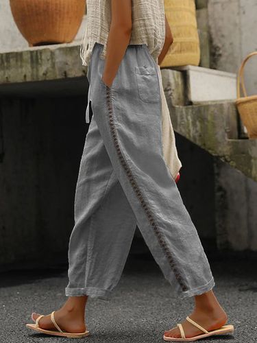 Loose Casual Drawstring Plain Pants - Just Fashion Now - Modalova