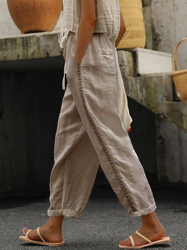 Loose Casual Drawstring Plain Pants - Just Fashion Now - Modalova