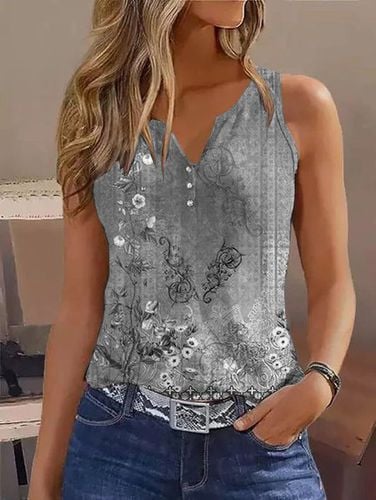 Casual Printing Floral Tank Top - Modetalente - Modalova