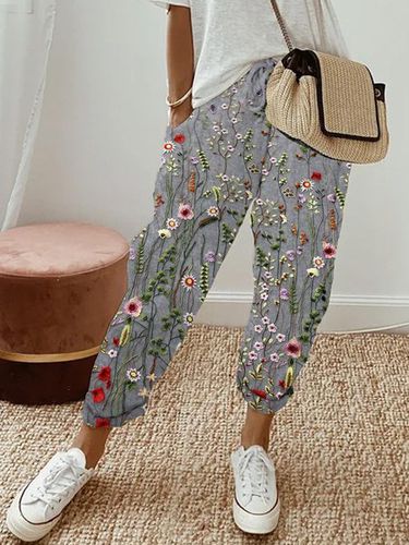 Floral Casual Loose Pants - Modetalente - Modalova