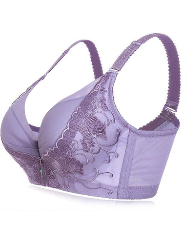 Nooncat Embroidery Adjustable Gather Push Up Soft Breathable Bras - Just Fashion Now - Modalova