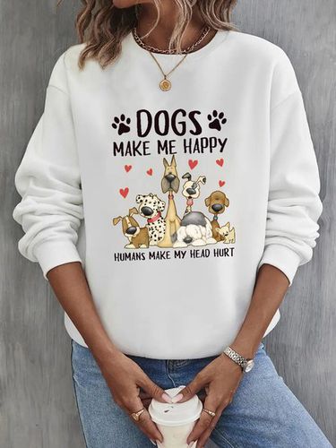 Animal Crew Neck Casual Sweatshirt - Just Fashion Now - Modalova