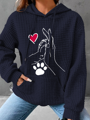 Women's Palm High-Fives Dog Paw Print Simple Dog Hoodie - Just Fashion Now - Modalova