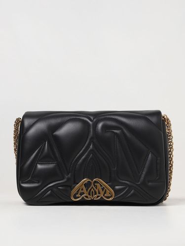 Seal bag in leather with embossed logo - Alexander Mcqueen - Modalova