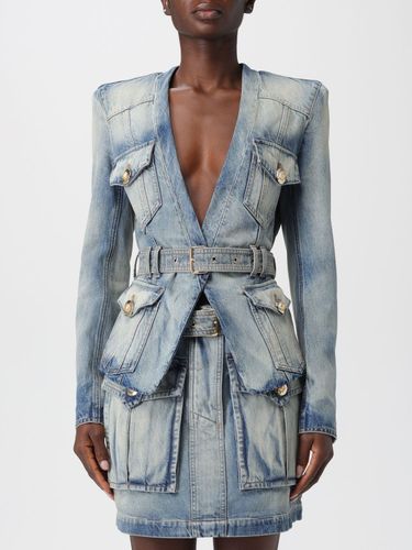 Jacket BALMAIN Woman color Blue - Balmain - Modalova