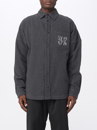 Flannel overshirt with monogram - Palm Angels - Modalova