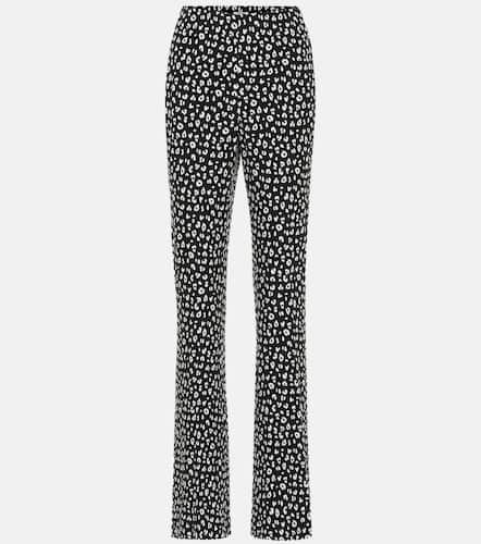 Printed jersey straight pants - Miu Miu - Modalova