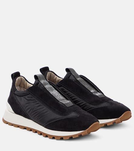 Sneakers Monili mit Veloursleder - Brunello Cucinelli - Modalova