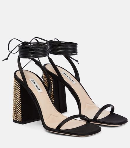 Miu Miu Embellished satin sandals - Miu Miu - Modalova