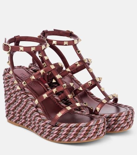 Alpargatas con cuña Rockstud 95 de piel - Valentino Garavani - Modalova