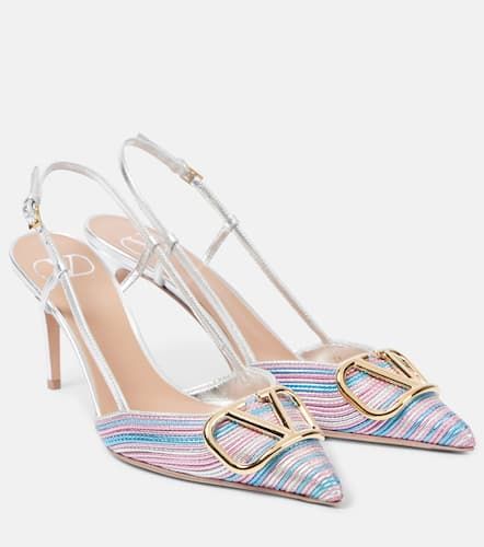 Slingback-Pumps VLogo Signature 80 aus Metallic-Leder - Valentino Garavani - Modalova