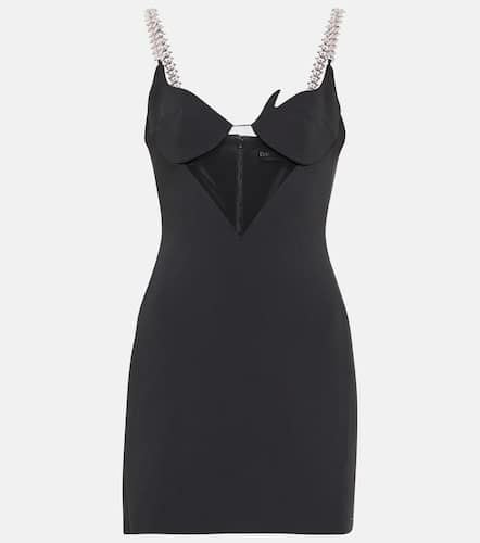 Mesh-panel embellished minidress - David Koma - Modalova