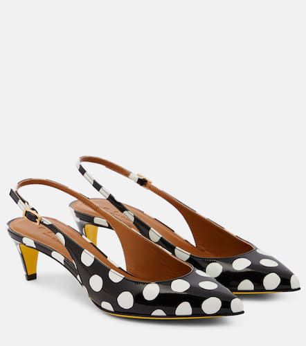 Polka-dot patent leather slingback pumps - Marni - Modalova